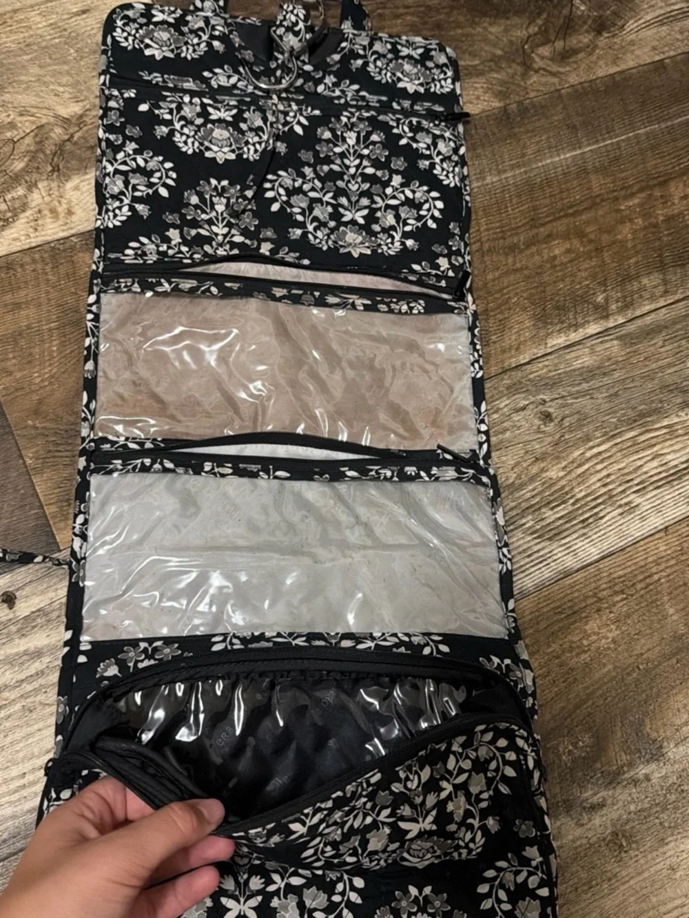 Vera Bradley Black and Cream Quilted Floral Tote